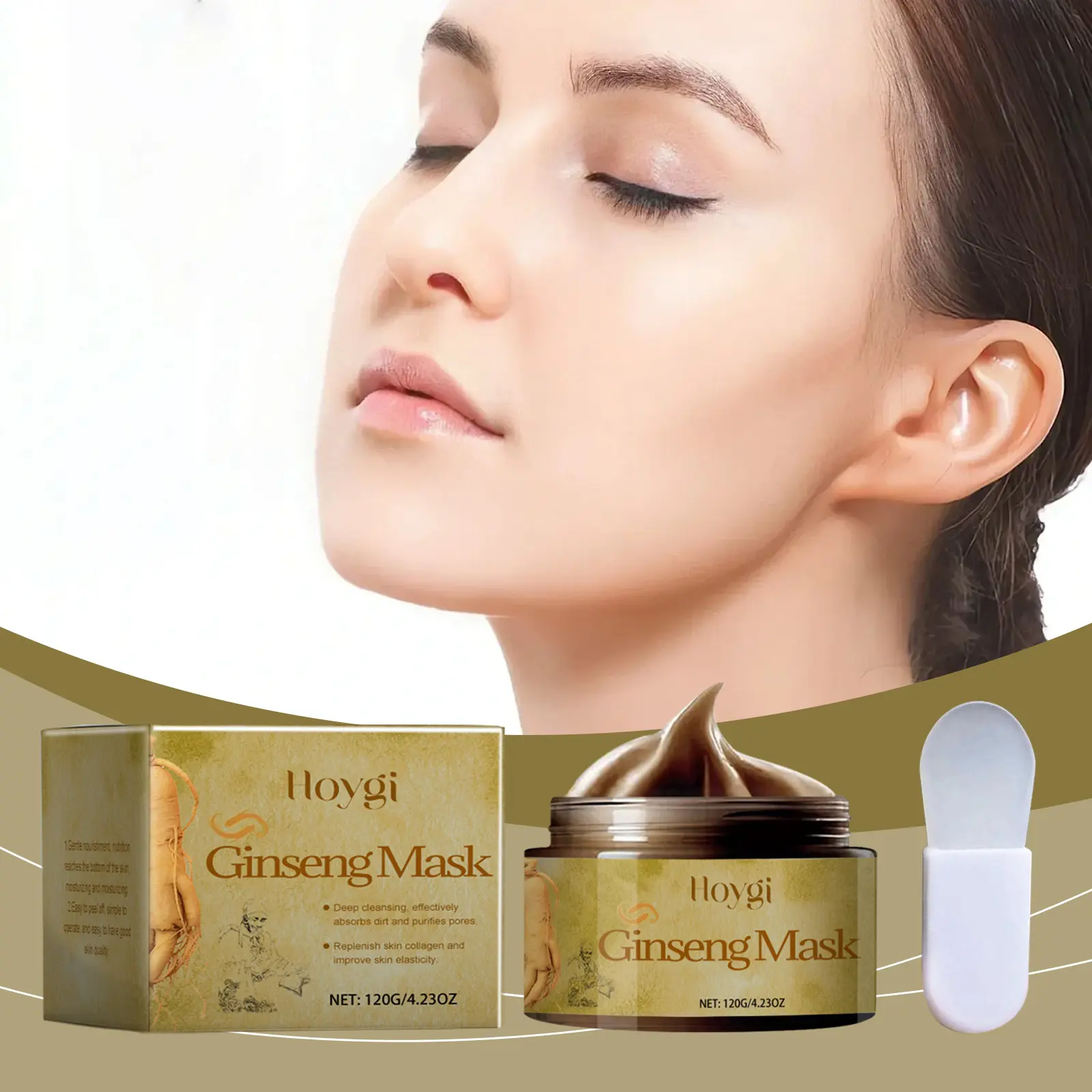 Hoygi Ginseng Tearing Mask Hydrating Moisturizing and Nourishing Gentle Cleaning Skin Care Facial Mask