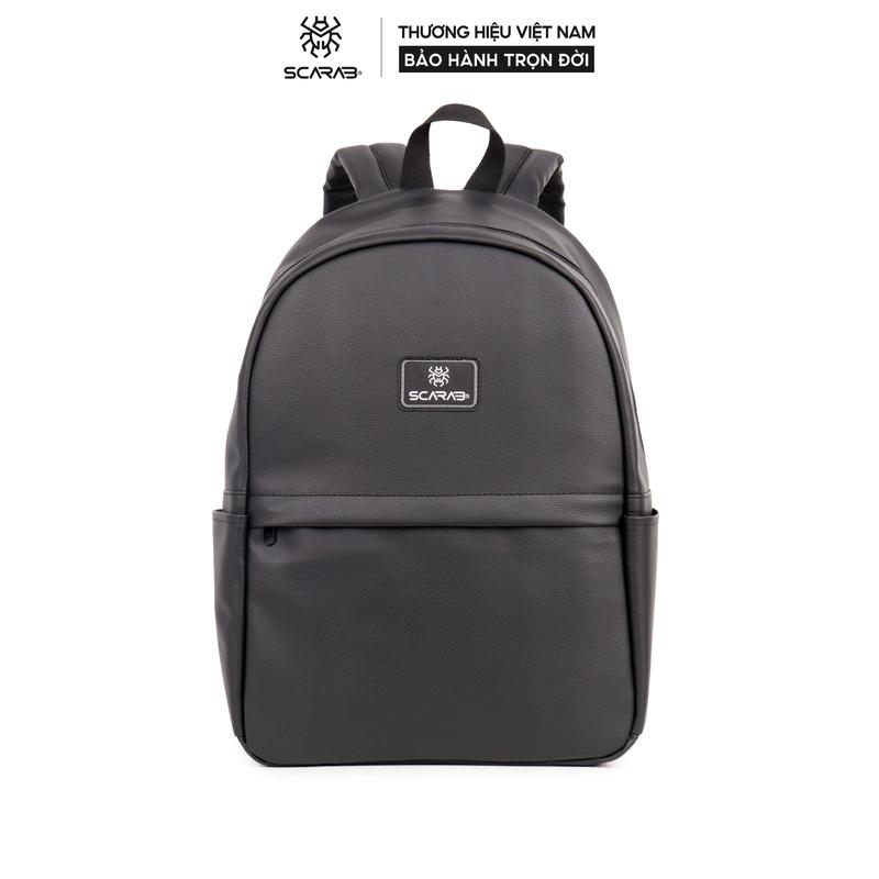 Balo Da PU Dày Dặn, Ba lô Đơn Giản Đi Học Đi Làm - Scarab Healing Leather Backpack Unisex