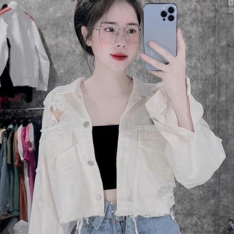 ÁO KHOÁC KAKI RÁCH , FROM NGẮN