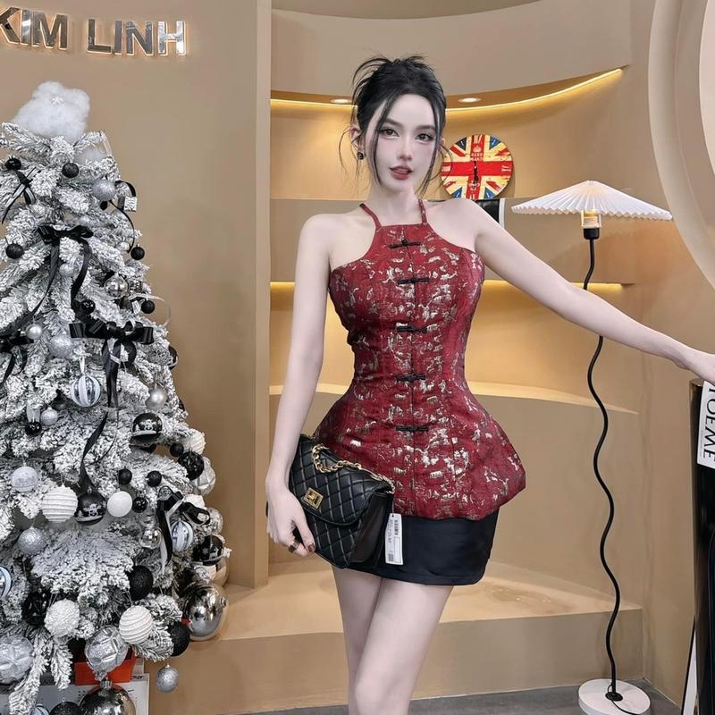 [có bigsize] S008 - Set YẾM GẤM HOA 2 lớp + chân váy tafta ( có lót ) Nữ Sang chảnh