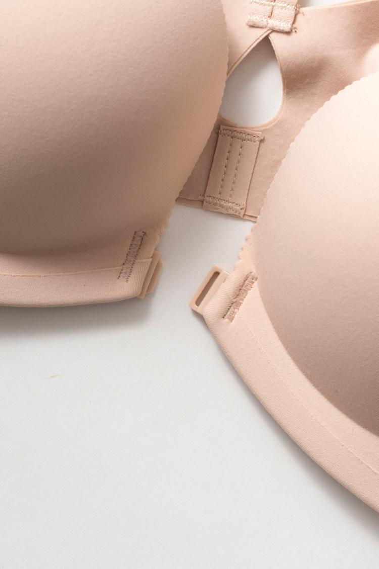 Product Introduction of Small Chest Gathered without Trace Wireless Seamless Front Button Beauty Back Underwear Ladies New Breast Holding Bra Thin 9