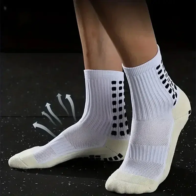 Men's Football Soccer Socks Sports Cycling Grip Socks Anti Slip Non Slip Grip Pads for Football Basketball Football Accessories
