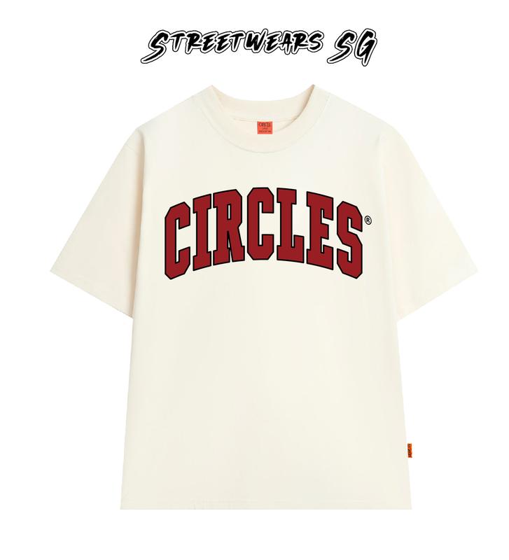 Áo thun cổ tròn CIRCLE Đỏ Cong Cao cấp nam nữ form rộng - Streetwears SG Menswear Cotton 7