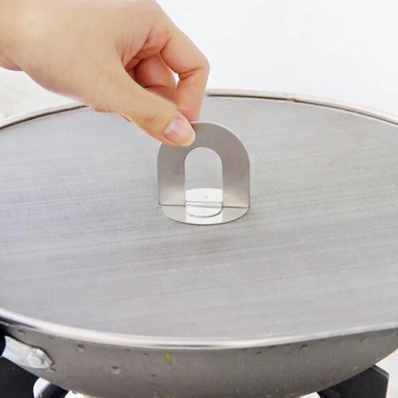 Lưới đậy chảo chống văng dầu mỡ inox ( núm cầm ) Kitchen 2