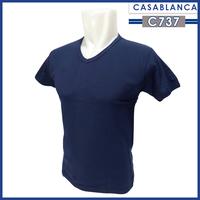 Gambar Kaos T-Shirt Oblong Polos Pria V Neck Cotton 100% Katun Casablanca C737 dari CasablancaWear Kota Administrasi Jakarta Barat 4 Tokopedia