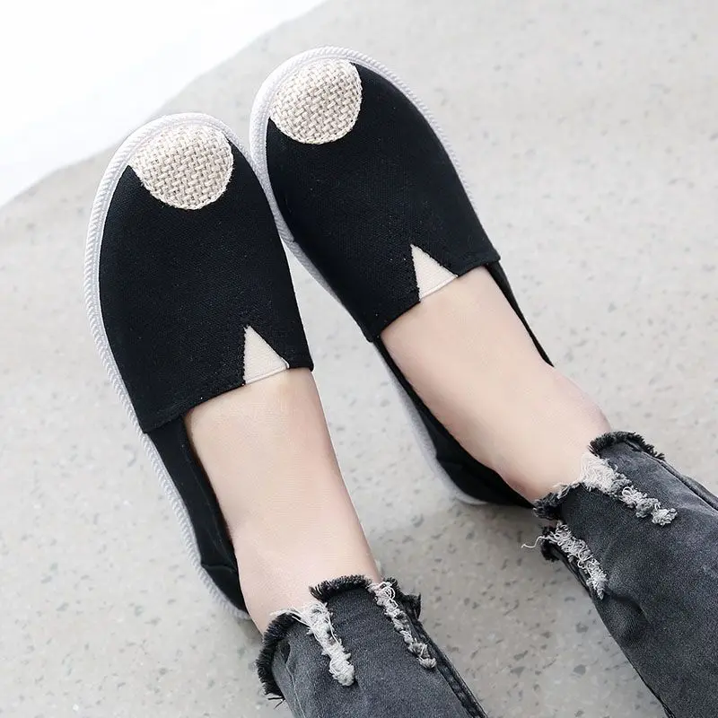 Giày Vải Nữ, Giày Lao Xưởng Ngư Dân Lười Biếng, Đế Mềm, Không Trơn Trượt, Giày Lười Thường Ngày, Phong Cách Bắc Kinh Cũ, Thích Hợp Cho Mùa Xuân Và Mùa Hè, Năm 2023 6