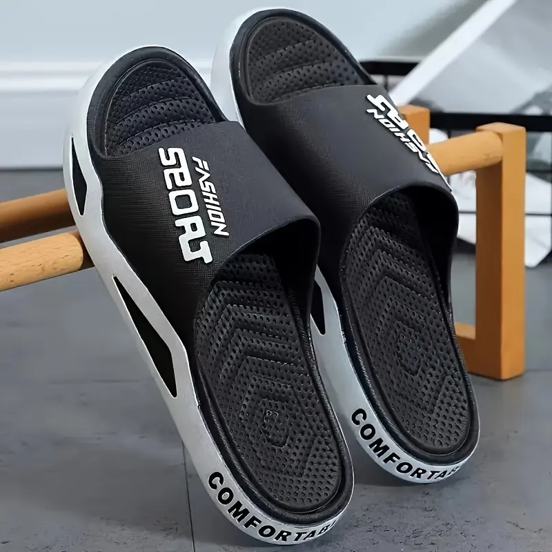 Soft Thick Sole Unisex Fashion Slides, Non-Slip, Durable, Sporty Beach Slip-On Slippers for Summer Outdoor Sandals 7