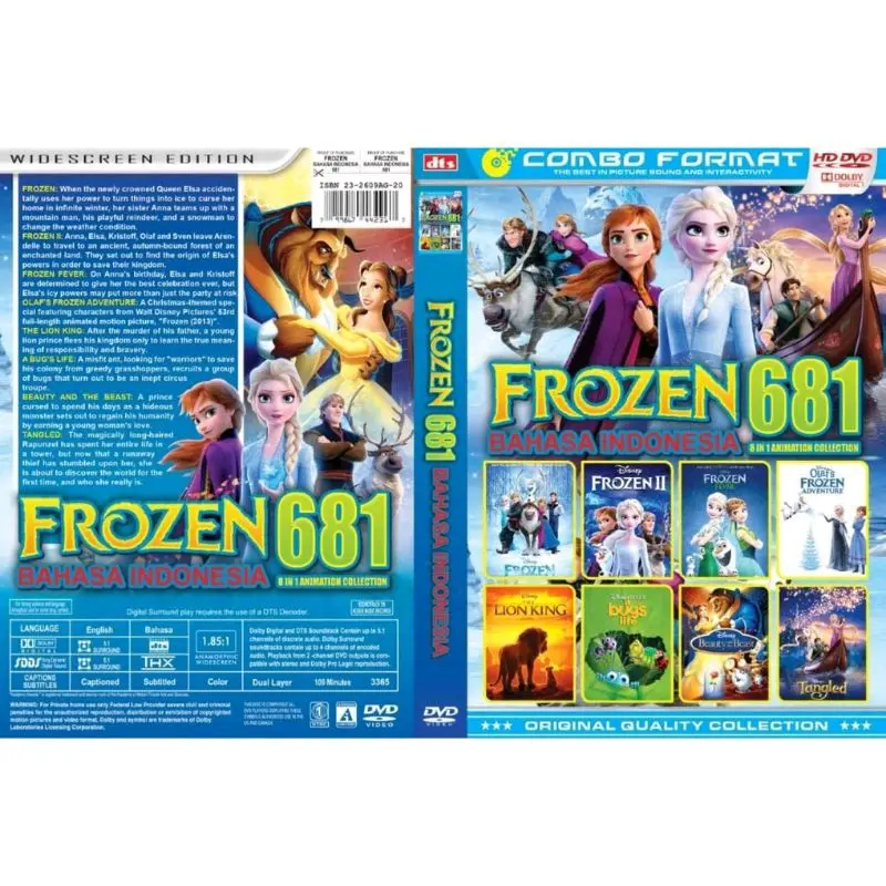 Kaset DVD Video Film Anak Anak Frozen 3 Macam