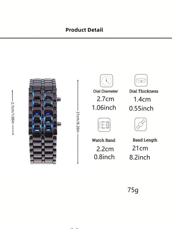 Men's Punk LED Digital Watch, Street Trend Novelty Wristwatch with LED Light, Chic Watch As Gift for Boyfriend Gift without Box 3