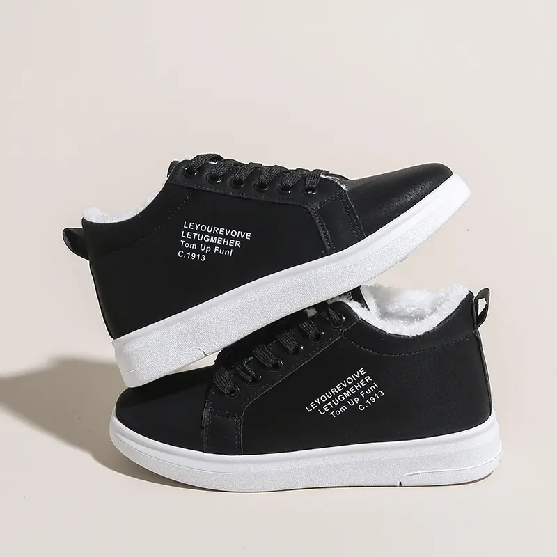 Women's Cotton-Padded Shoes Velvet Sport Shoes 2024 New Snow Boots Thick Warm Student Casual Autumn and Winter Black Women's Shoes Foot Wear Girl Sneakers Trainers Runner Athletic Makapal Running Training