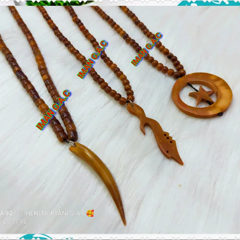 kalung kaokah bulan bintang, taring, bulan sabit/kalung kaukah kokah asli turqy 1