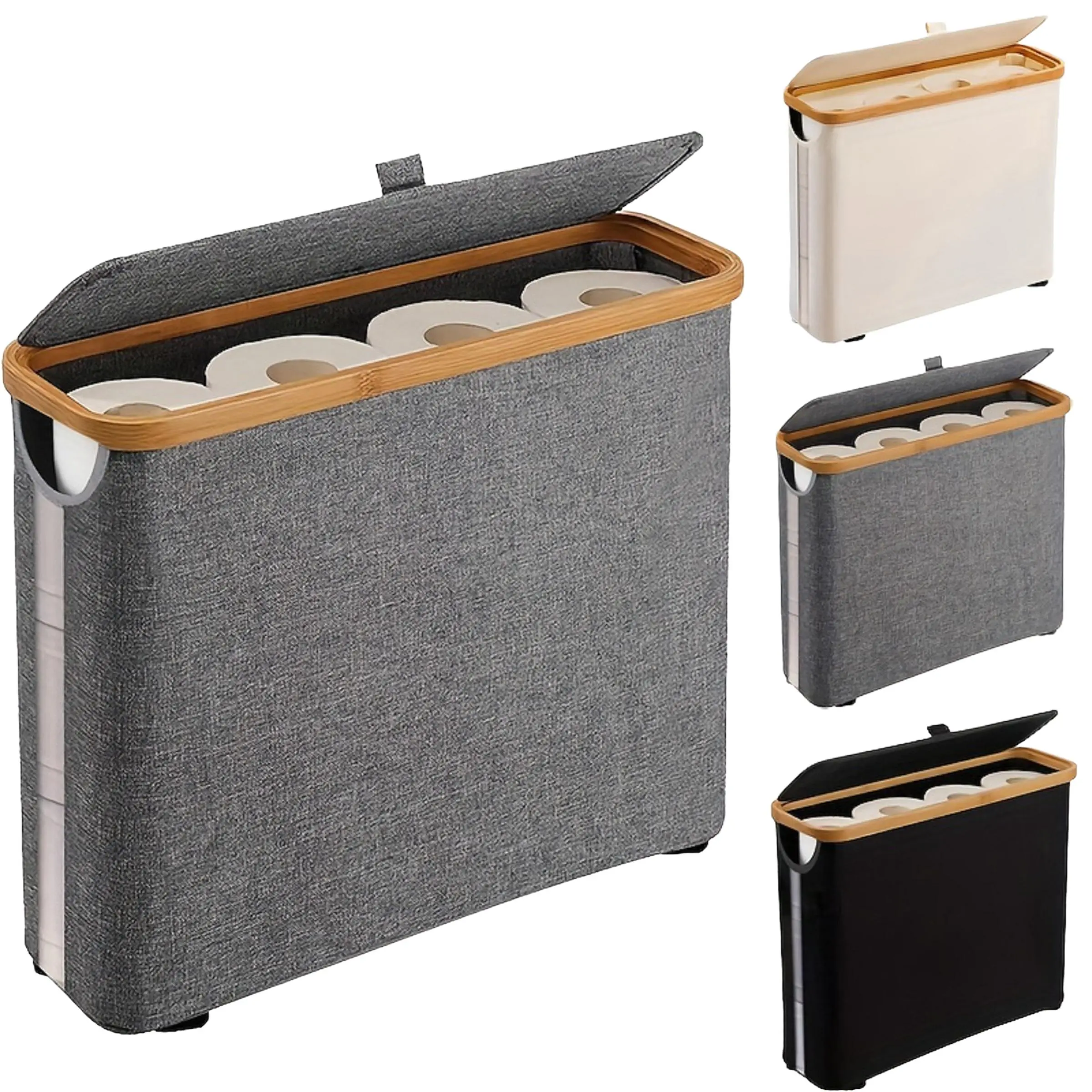 Tissue Storage Box with Wooden Cover, 1 Count Modern Tissue Storage Box, Tissue Holder, Home Organizer for Bathroom, Living Room, Bedroom,  Room Accessories