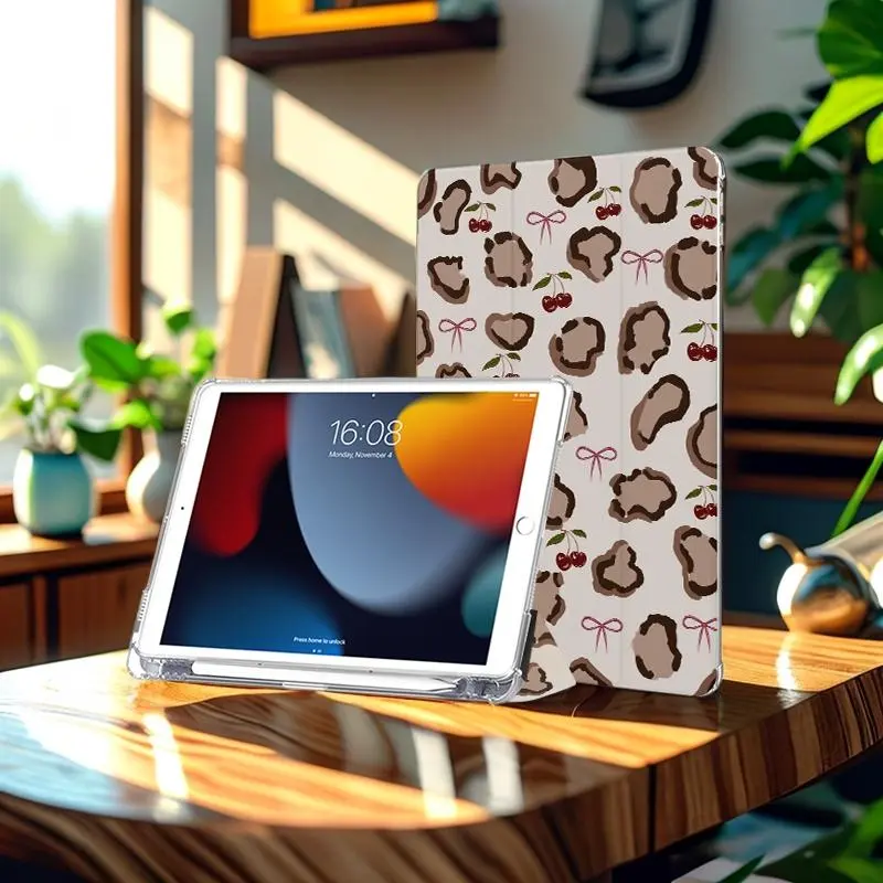 Fashion Pattern Tablet Case with Pen Holder, Foldable Tablet Protective Cover, Tablet Protector for iPad Air (2022, 5th/4th Gen), iPad Pro 11 inch, iPad 5/6/Pro 9.7 inch, iPad Pro 13 inch, iPad Mini 4/5/6/7 2