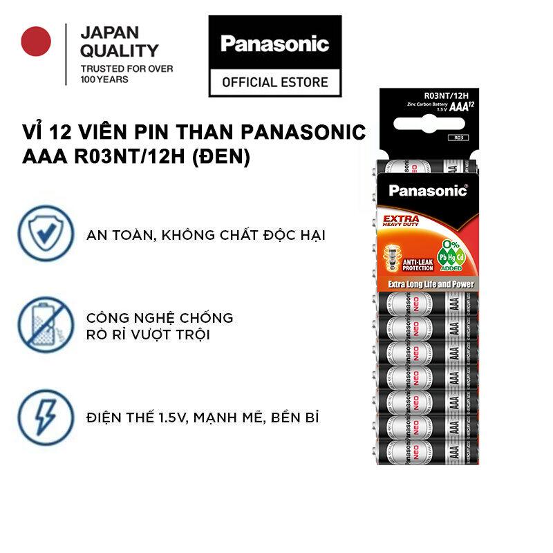 Vỉ 12 viên Pin Than Panasonic AAA R03NT/12H (Đen)