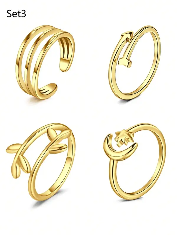 Cute Toe Ring Set, Adjustable Stainless Steel Toe Ring, Summer Beach Must-have Fashion Item, Comfortable To Wear 8