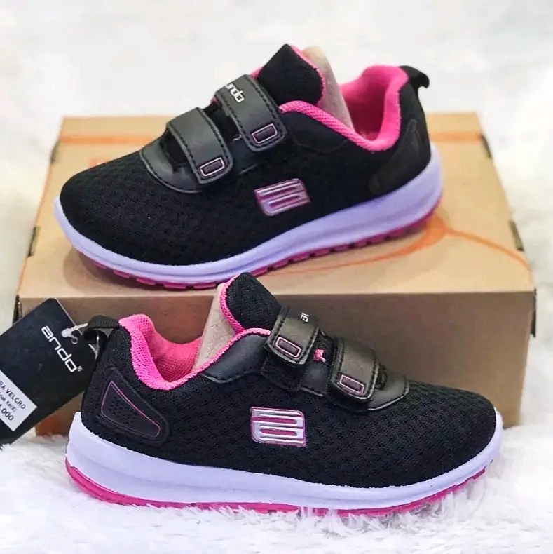 sepatu anak ando Zora Hitam pink/hitam putih/hitam hitam Terbaru size 29-36 murah meriah Perempuan Fashion