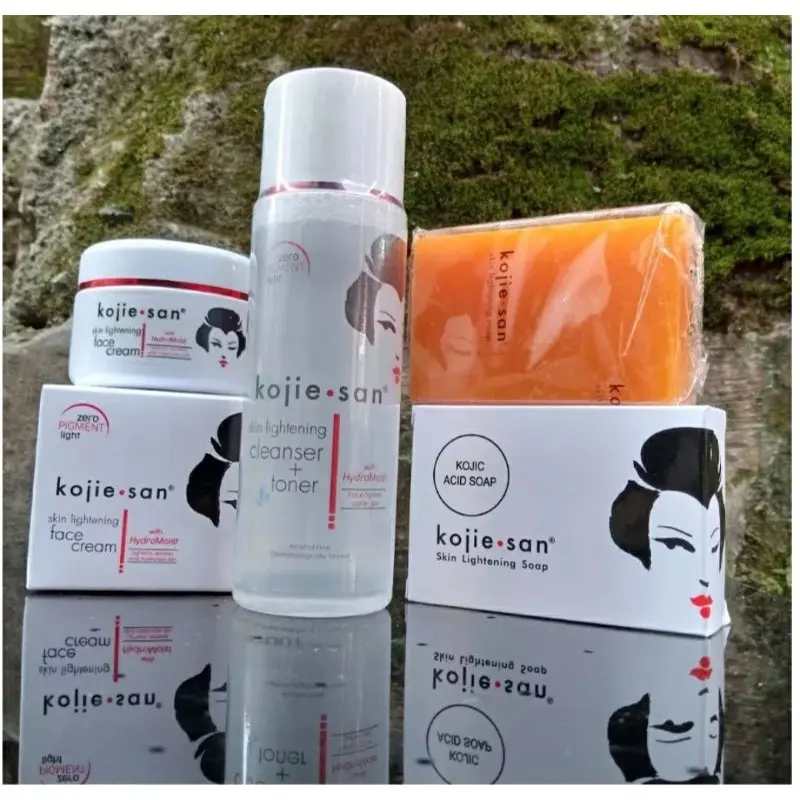 ( PROMO ) Paket Lengkap Kojisan / Kojie san 3 in 1 Face Lightening Cream / toner+cleanser 100 ml / sabun 65 gr Original 100% BPOM Acid Cleanser Mencerahkan Muka Wajah Tubuh