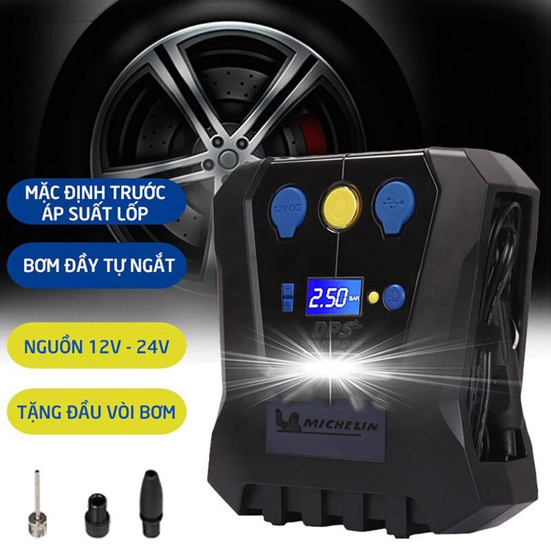Máy Bơm Lốp Ô tô MICHELIN 12266 Cao Cấp Đa Năng Tự Ngắt Cho Xe Hơi từ 4 đến 16 chỗ - Hàng Chính Hãng