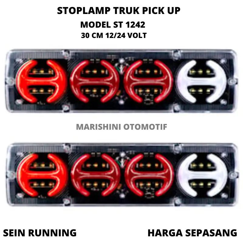 Lampu variasi stoplamp truk pick up 12/24 volt ST 1242 30 CM 12-24V terbaru murah lampu truk 12/24volt Stoplamp running 12/24 Volt 0