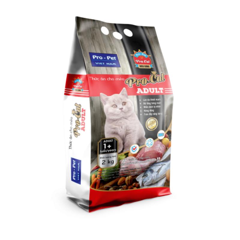 Thức Ăn Hạt Cho Mèo Pro Cat Adult Túi 2kg - Hạt Cho Mèo Trưởng Thành - Thức Ăn Cho Mèo PRO CAT