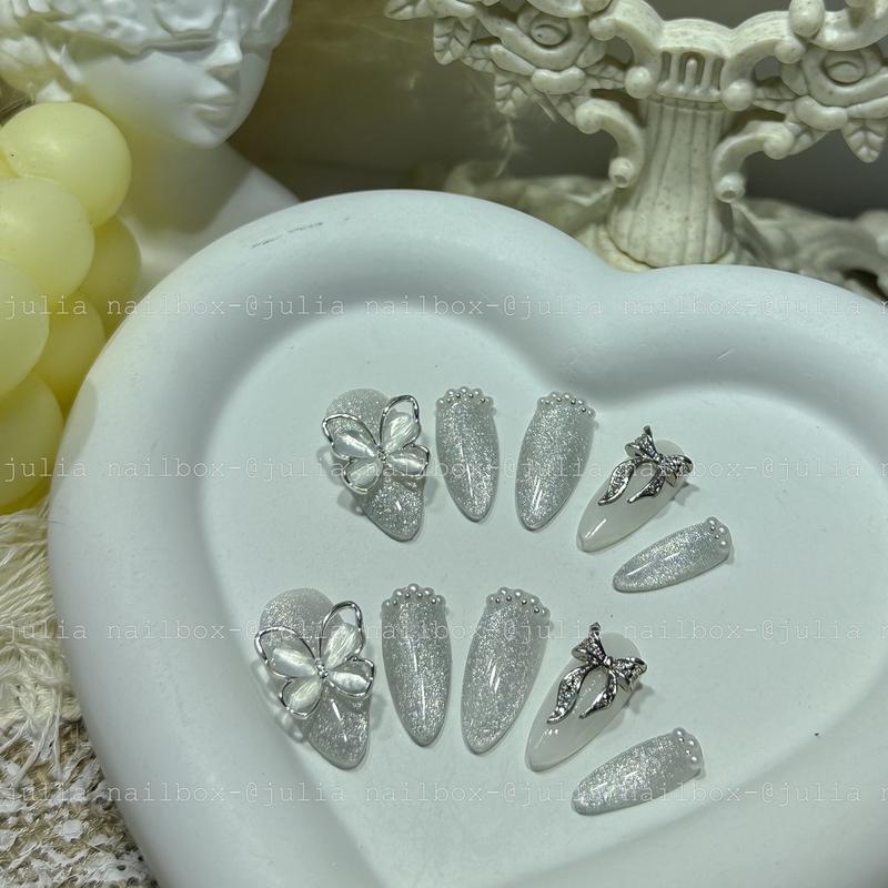  JuliaNailbox Mã 459 mắt mèo siêu sáng Móng tay giả thiết kế thủ công sơn gel   tặng kèm keo miếng dán dũa bông lau móng   gắn dễ dàng tiện lợi có thể tái sử dụng 