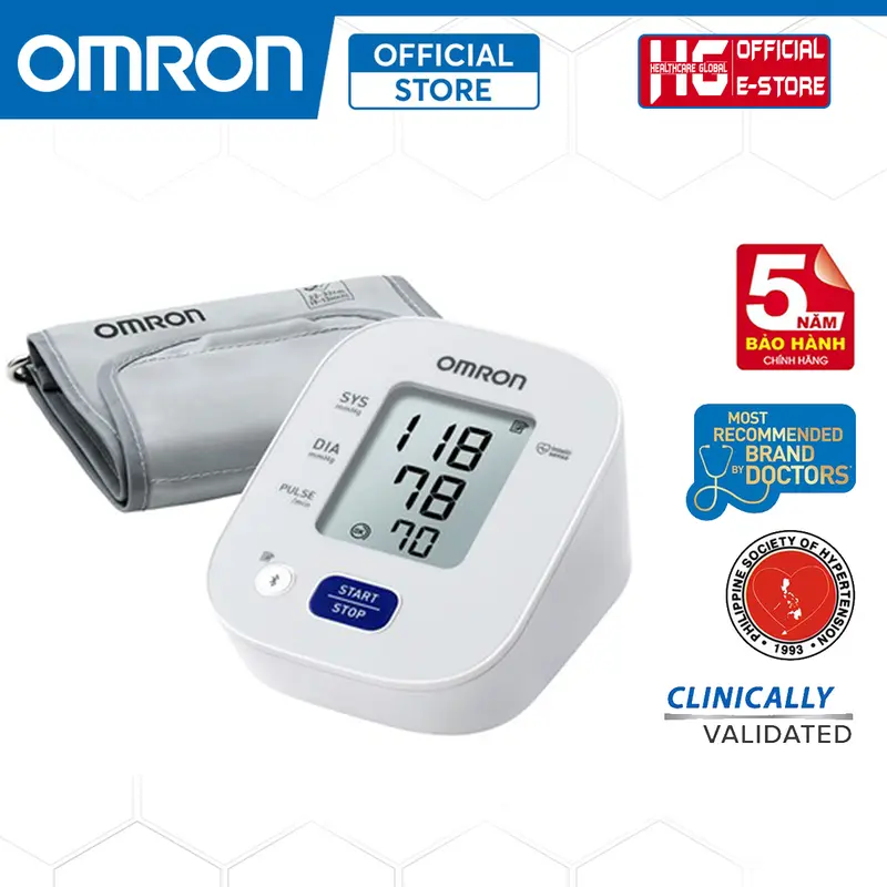 Máy Đo Huyết Áp Bắp Tay OMRON HEM-7143T1 | Kết Nối Bluetooth, Lưu Trữ 30 Dữ Liệu Đo Trong Bộ Nhớ - Bảo Hành Máy 5 Năm Chính Hãng 0