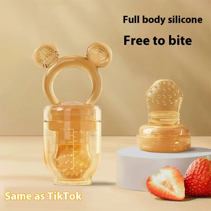Dụng Cụ Cho Bé Ăn Thực Phẩm Siêu Mềm, Chống Vi Khuẩn, Silicon Bạc Nano Cấp Thực Phẩm, Thích Hợp Cho Trẻ Sơ Sinh, Có Dụng Cụ Thoa Nướu Nhạc, Để Ăn Trái Cây Và Trái Cây, Cung Cấp Thức Ăn Cho Bé