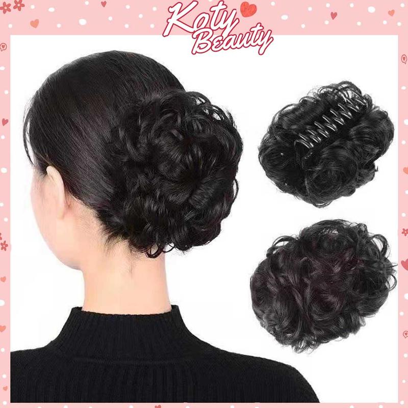  Tóc giả búi xoăn cột ngoạm tiện lợi – dành cho mẹ trung niên đẹp tự nhiên T305 