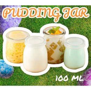 กระปุกพุดดิ้ง 100ml. พร้อมฝาครอบพลาสติกสีใส