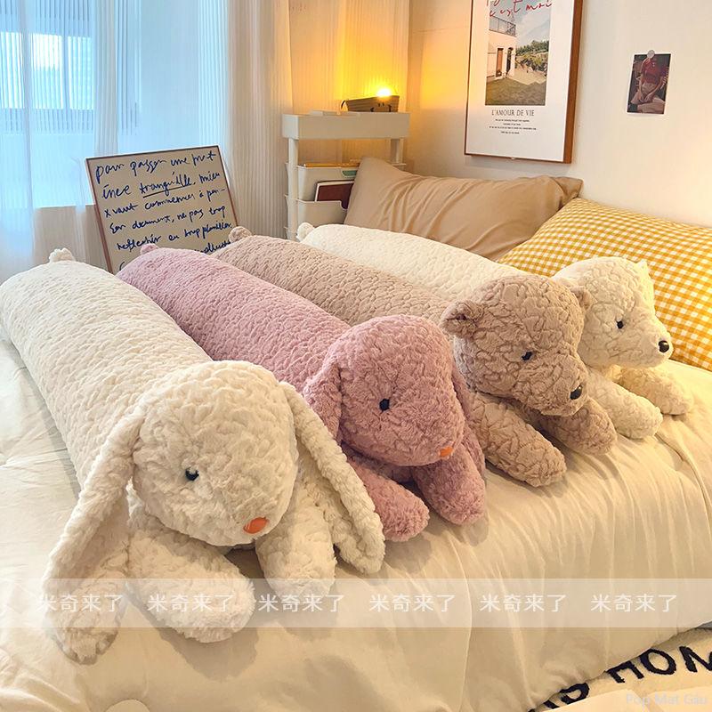 【Nóng bán Gối ôm ngủ bên dài thỏ dễ thương búp bê nhồi bông đệm đầu giường búp bê quà sinh nhật