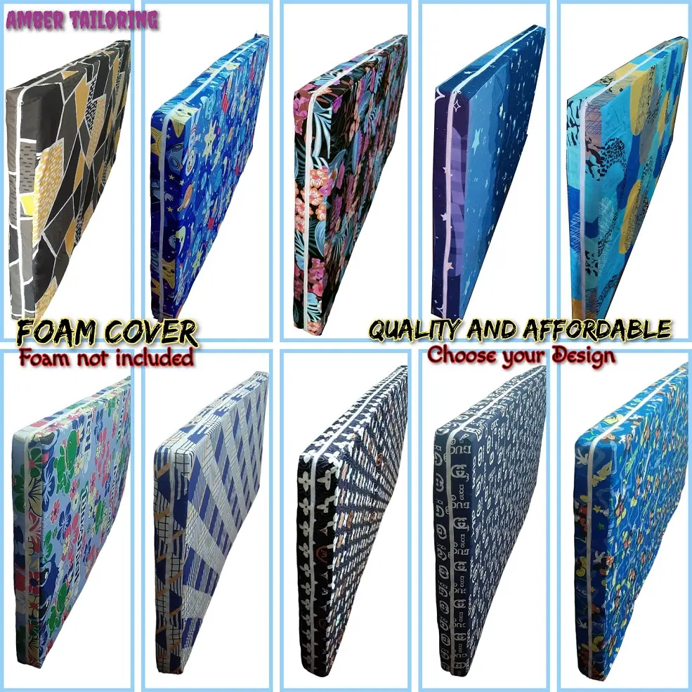 FOAM COVER 2,3,4 inches with L-SHAPED ZIPPER/SEMI COTTON