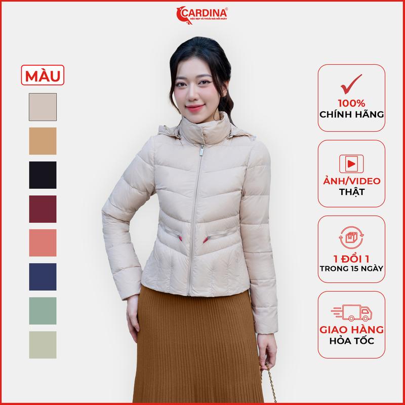 Áo phao lông vũ CARDINA dáng ngắn chất liệu cao cấp chần lông vũ siêu nhẹ phom ôm vừa tôn dáng 3LVN01 Nữ Women Jacket Top Áo Khoác