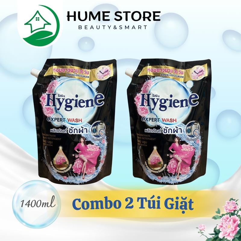   TT  Combo 2 Túi Nước Giặt Hygiene 1400ml Nội Địa Thái Lan Đậm Đặc Lưu Hương Lâu - Hume Store 