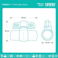 Gambar UNNU PVC Ball Valve - PVBV01 1" dari UNNU.official Kab. Gresik 2 Tokopedia