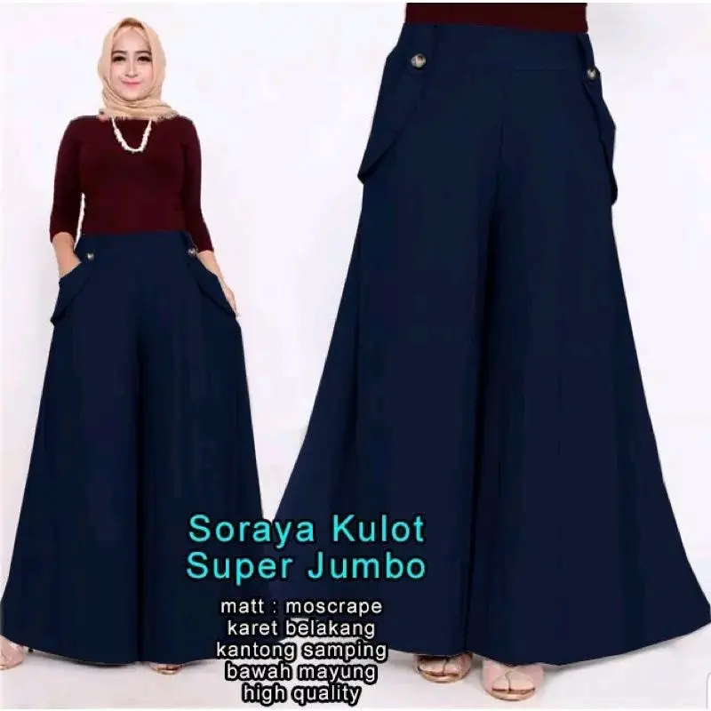 celana kulot soraya / celana kulot crepe jumbo / kulot wanita / kulot Nyaman 1