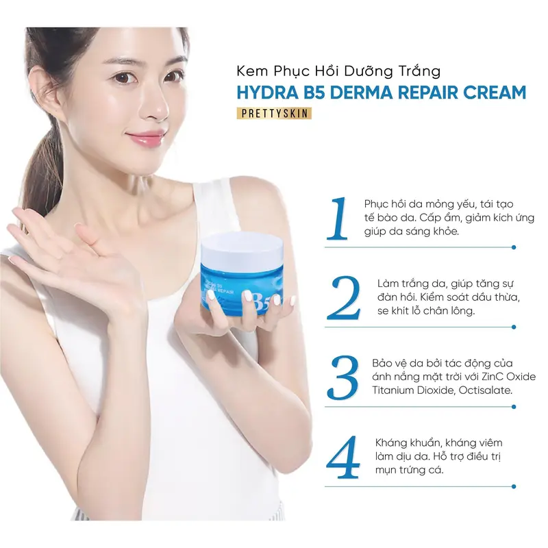 Prettyskin Kem dưỡng Hydra B5 Derma Repair Cream 52ml Skincare   Chăm Sóc Da Dưỡng Ẩm Da Làm Đẹp Da 8