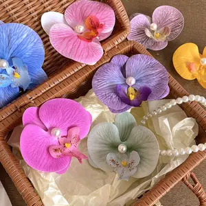 WEISON Jepit Rambut  Aksesoris Rambut Orchid Hair Clip Hiasan Aksesoris Fashion Bunga Anggrek Jepit Hias Kerudung Kekinian