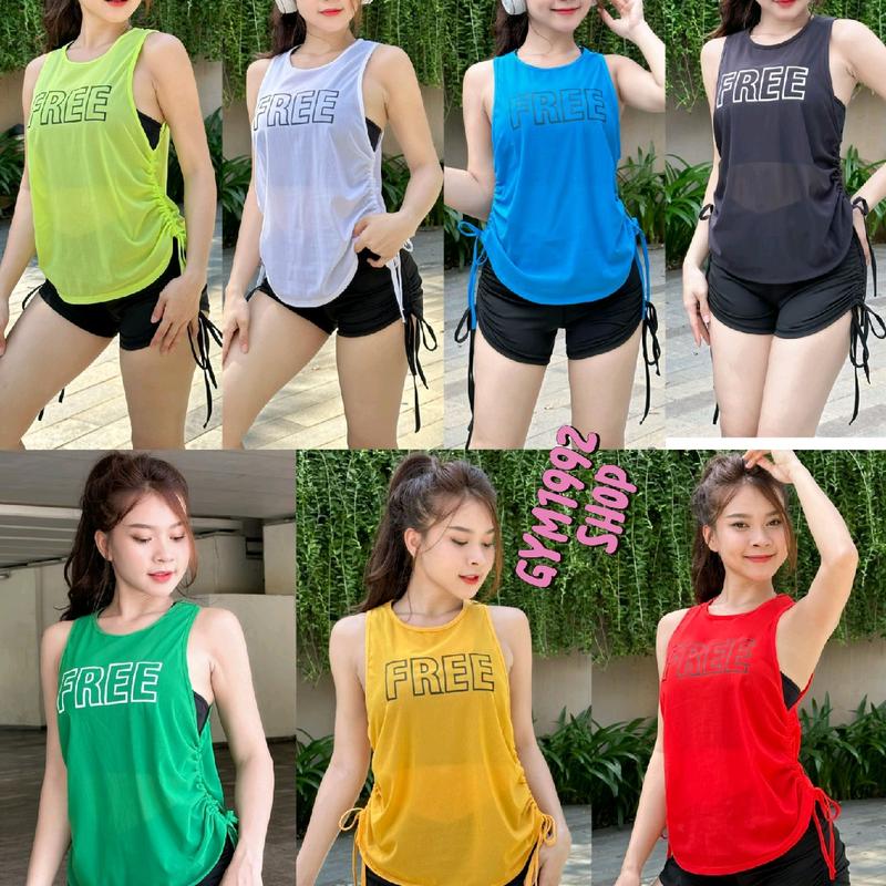 Áo tanktop FREE lưới rút dây 2 bên Women Nữ Voi( không kèm gì cả) Chỉ Áo  Lưới Tre nu top tank