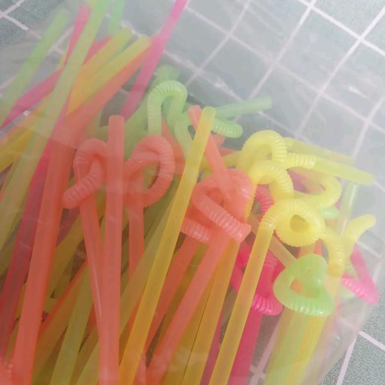 Sedotan Fungky / Sedotan Ulir Spiral Warna- warni @50pcs Straw Buah Minuman 1