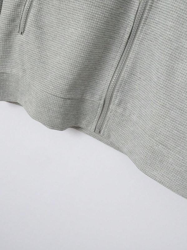 Men's Solid Waffle Zip Up Jacket & Top-stitching Drawstring Waist Sweatpants Set, Regular Fit Casual Long Sleeve Collared Outerwear & Pocket Pants for Daily Wear, Men's Outfits for All Seasons 2
