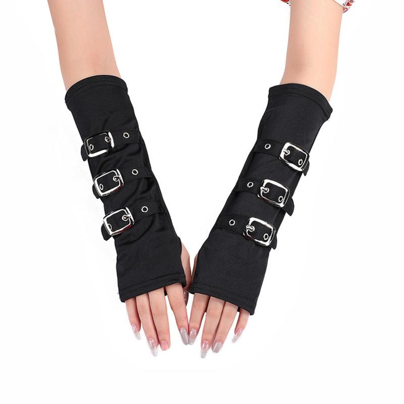 Product Introduction of Găng Tay Hở Ngón Phong Cách Lolita Punk, Hợp Xu hướng, Khóa Có Thể Điều Chỉnh Găng Cánh Tay, Cổ Điển, Dành Cho Nữ, Thích Hợp Biểu Diễn Sân Khấu, Găng Tay Hở Ngón 1