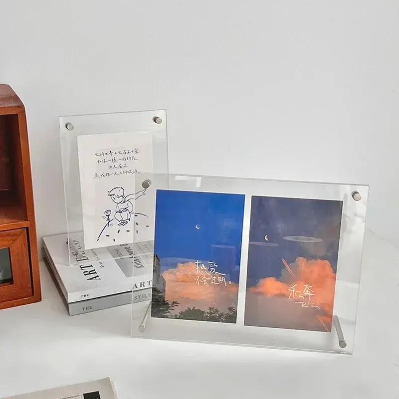 Khung Ảnh, Trong Suốt, Chất Liệu Acrylic, Giá Đỡ Thẻ Ảnh, Khung Ảnh, Giá Chân Đế Trưng Bày, Thích Hợp Để Trang Trí Phòng Và Máy Tính Để Bàn, Được Thiết Kế Bởi Marco De Fotos Decor