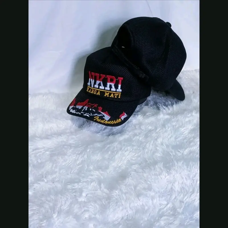 Topi pria dewasa bordir satpam, army, security, bendera, garuda, nkri bahan doble mesh tebal Topi Bisbol 4
