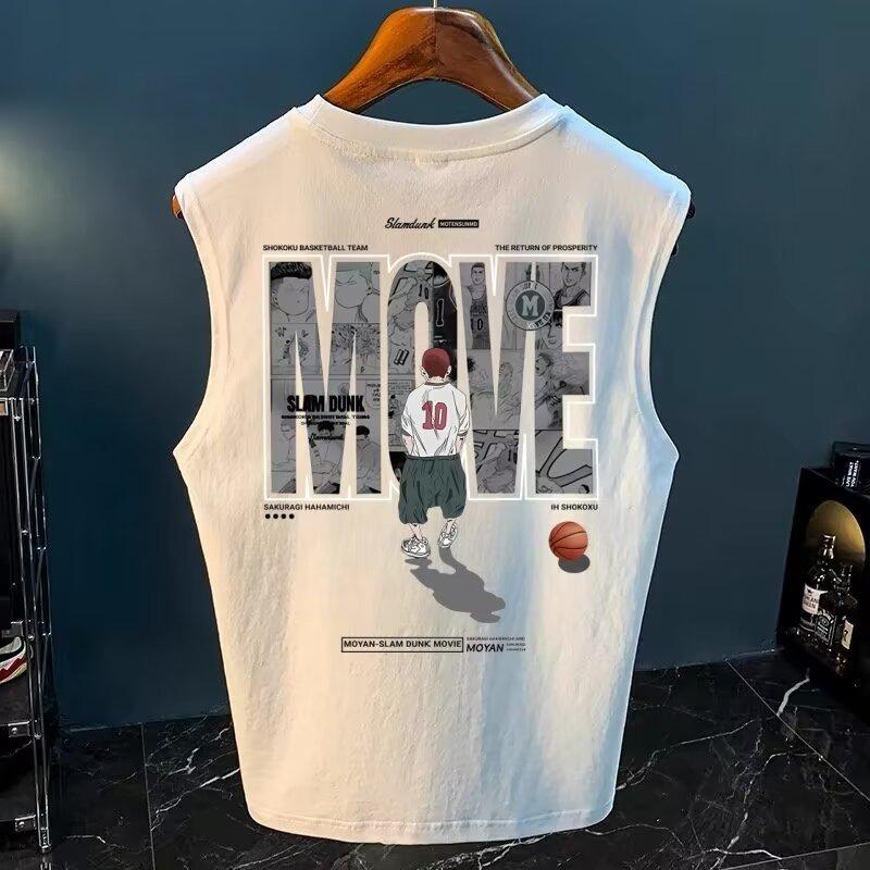 Product Introduction of Tanktop Men 2024 Summer New Youth Hong Kong Style Trendy Sleeveless Short Sleeve Popular Simplicity Wild Vest Waistcoat 8