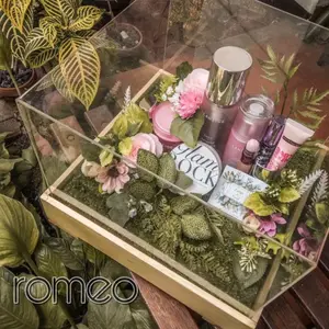 Kotak Seserahan Kayu Kotak Style Rustic Dengan Tutup Mika Kayu Jati Belanda