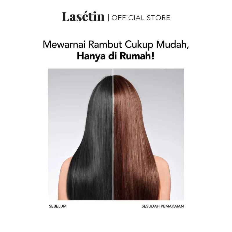 Lasetin Whip Foam Hair Color Chestnut Brown - Pewarna rambut permanen yang menutrisi rambut tetap lembut dan berkilau 2