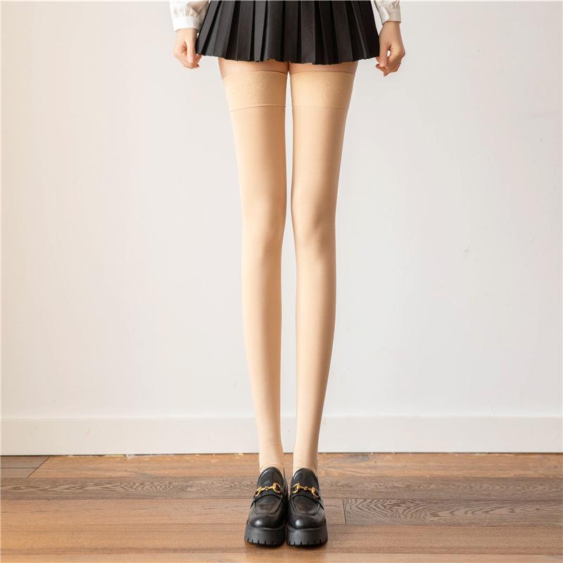 Product Introduction of Anti Slip Knee High Socks for Women Versatile and JK Calf Socks Velvet Thigh Stockings Japanese Black Long Tube 9