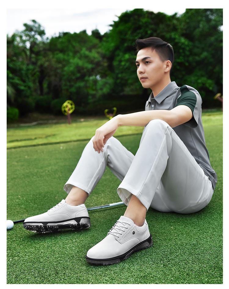 Product Introduction of Plus Size Golf Shoes for Men Breathable Nail Resistant Non slip Lace up Sports Shoes 7