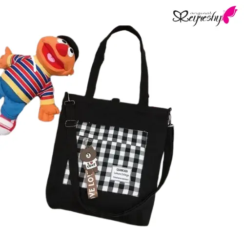 Reyreshy TOKYO - Tas Tote Bag Wanita Pakai Resleting Kanvas