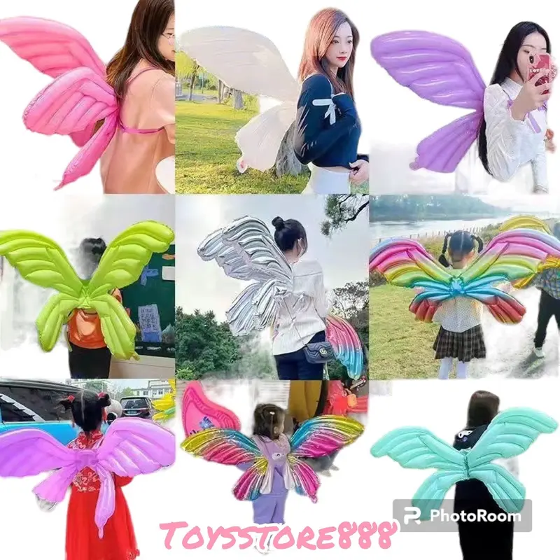 Balon sayap/balon foil kupu kupu/balon huruf /balon latex /balon ulang tahun/ dekorasi ulang tahun Gold Biru Kuning Pink Putih 0